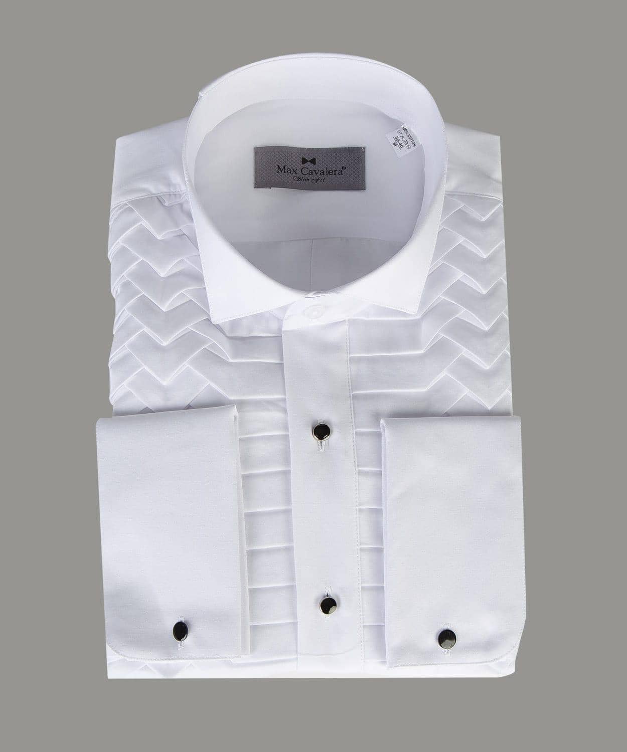 White Pleated Tuxedo Shirt