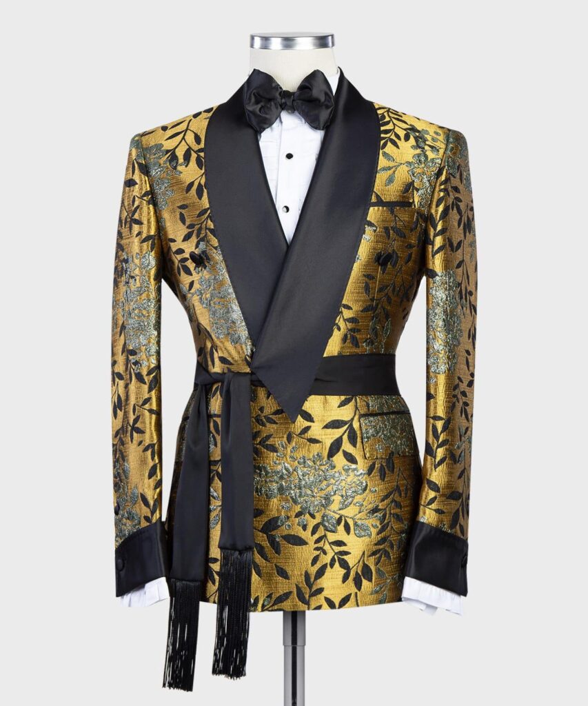 Floral Black and Gold Tuxedo